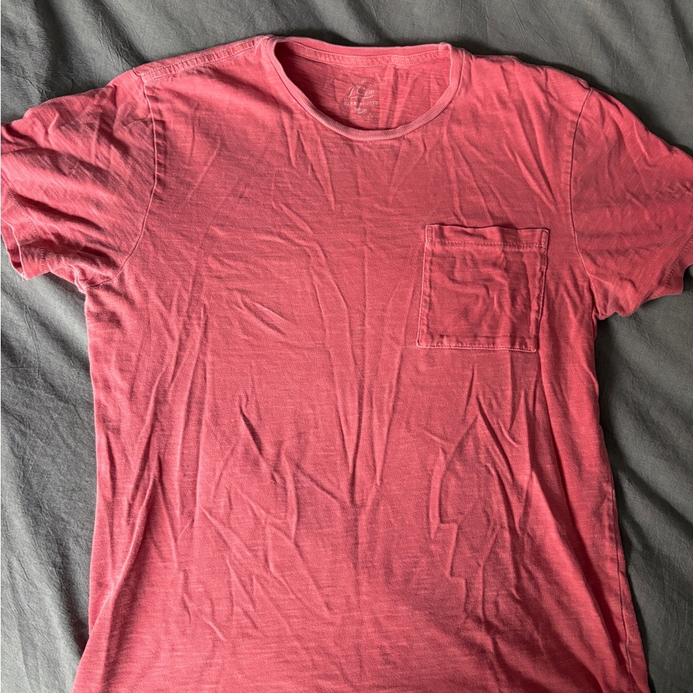 J.Crew Men's Short Sleeve Salmon Orange Pink Shirt - Size Small